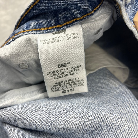Vtg Levi's 560 Jeans Mens 42x34 Blue Denim Comfort Fit High Rise Straight Leg - Picture 5 of 10